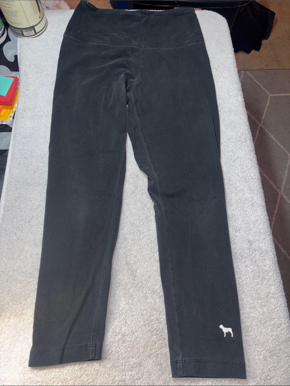 woman's PINK VS Black Active Leggings with Dog Logo